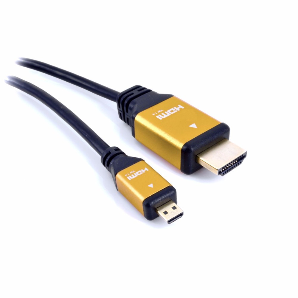 Micro HDMI Type D to HDMI Cable 2K 4K Gold Plated Surface Gopro etc 5m ...