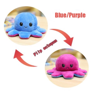 Double-Sided Emoji Octopus Doll Plush 