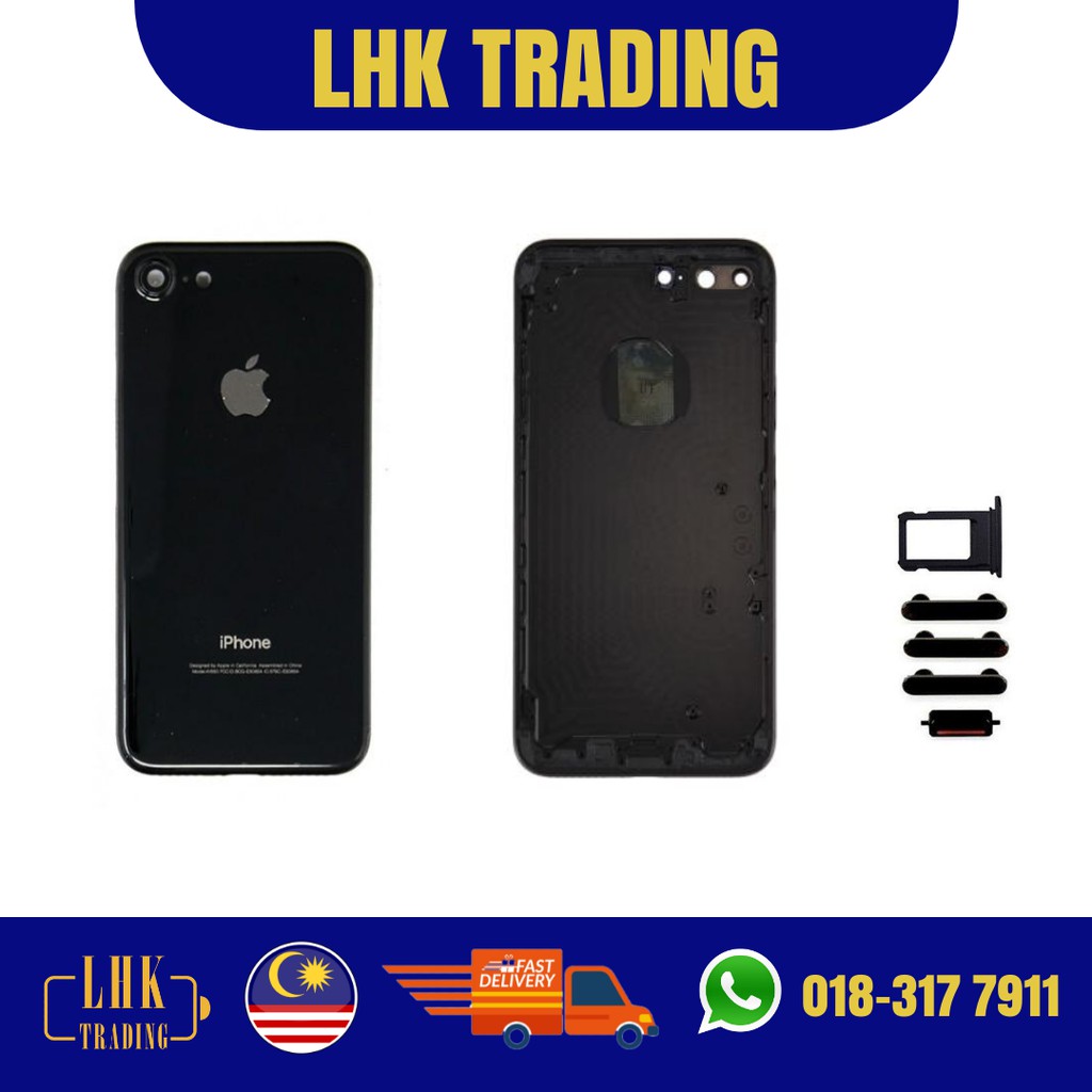 Ready Stock Original Iphone 7 7 Plus Jet Black Full Set Housing Body Back Battery Cover With Imei Number Shopee Singapore
