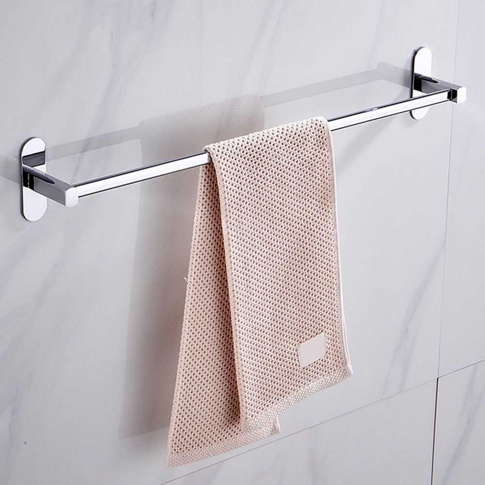 Towel Holders Self Adhesive Towel Holder Stainless Steel Kitchen Hanging Hanger Bath Rail  Rod Hotel Bar Organiser No Drilling | Shopee Singapore