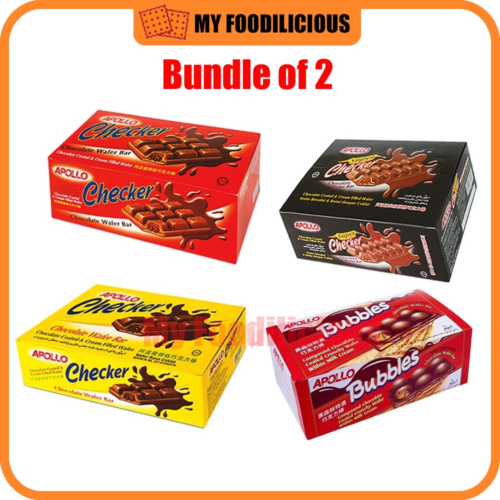 Apollo Checker Chocolate Wafer Bar / Bubble Chocolate Wafer Bar