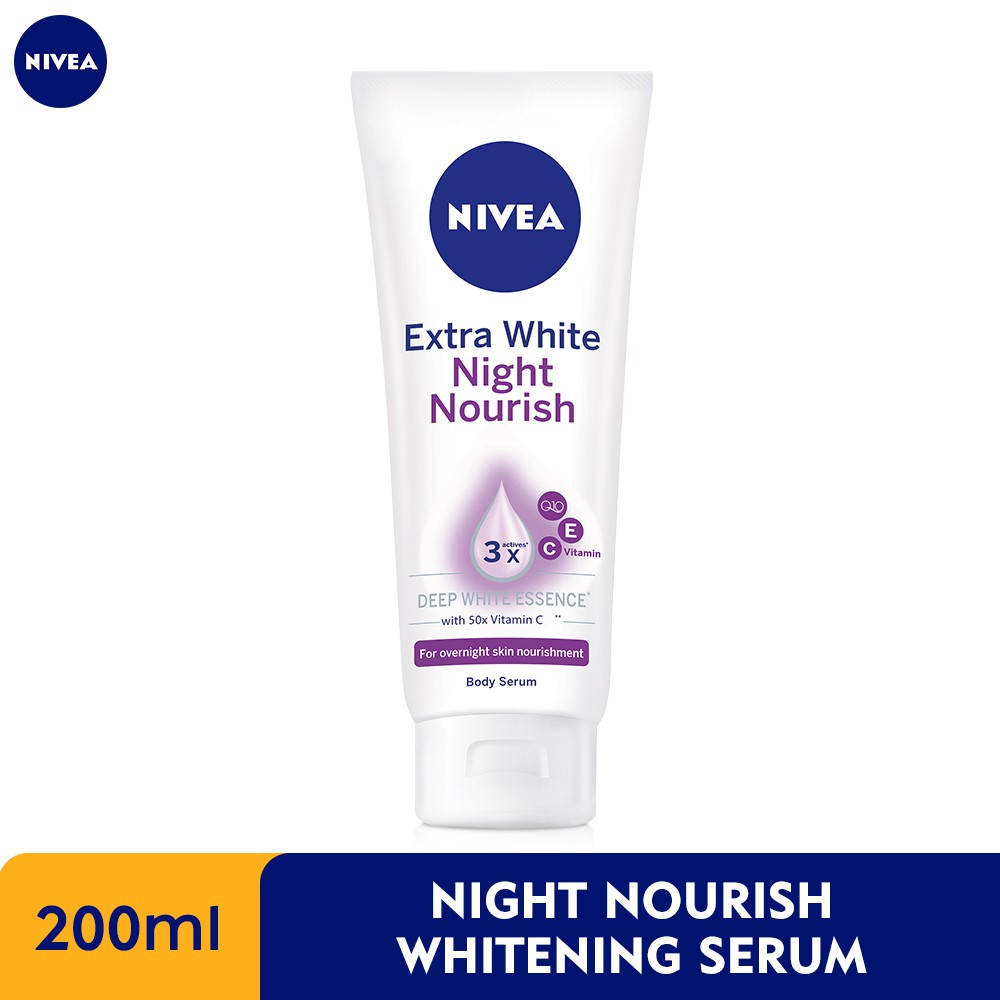 nivea night white firming body serum