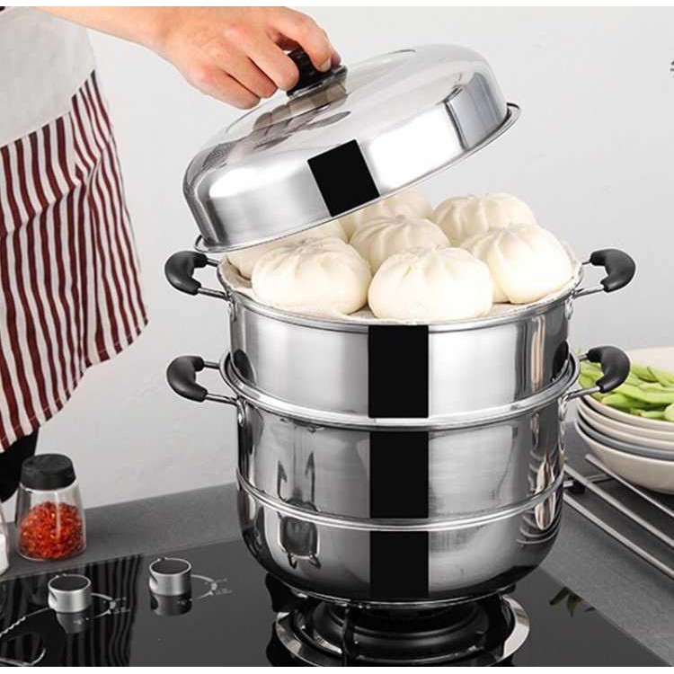 COD Steamer 3-2 Layer Siomai Steamer Stainless Steel Cooking Pot Kitchenware derh.mall