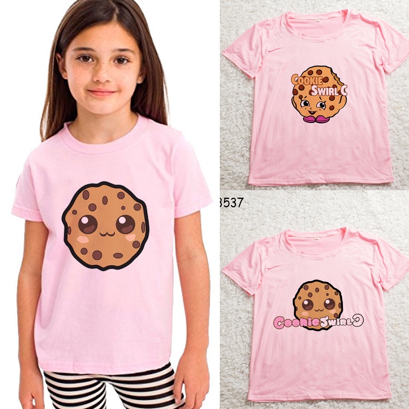 COOKIE SWIRL C Cartoon Cute Pink Children's T-shirt Summer Fashion Baby Kid Clothes Unisex Top