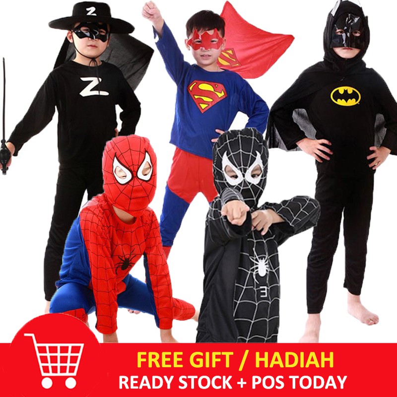 Kids Superhero Cosplay Batman Superman Dress Costume Boys Party Outfits |  Shopee Singapore