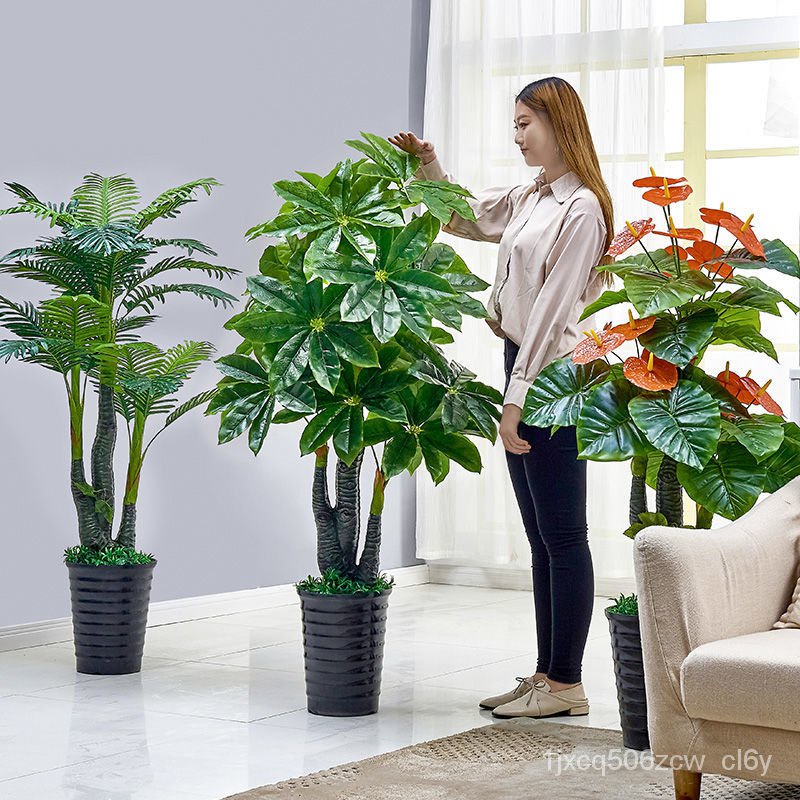artificial plant with pot Fake Trees Pachira Macrocarpa Simulation