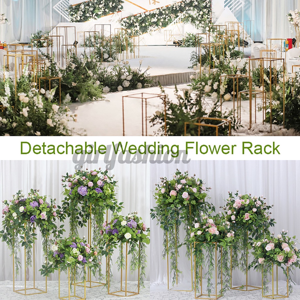 Flower Rack Vase Stand Prop Metal Art Geometric Column Wedding Party Decor 