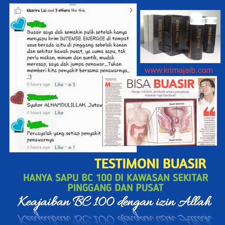 Bc100 Intense Energie Bc 100 Body Cream Penawar Buasir Shopee Singapore