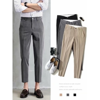 Image of Hot Boys' Trousers Trendy Japanese Trend New Casual Pants Versatile Literature and Art Capris Simple Youth Harajuku Ins Popular Pants Men's and Women's Formal Pants