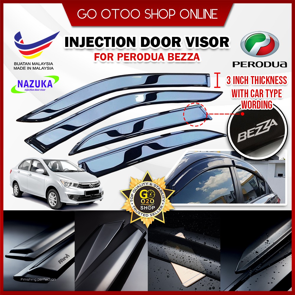 Shop Malaysia Nazuka Injection Door Visor Airpress Perodua Myvi Alza Bezza Axia Aruz Kancil Viva Myvi Icon With Logo 3inch 4 Inch Shopee Singapore