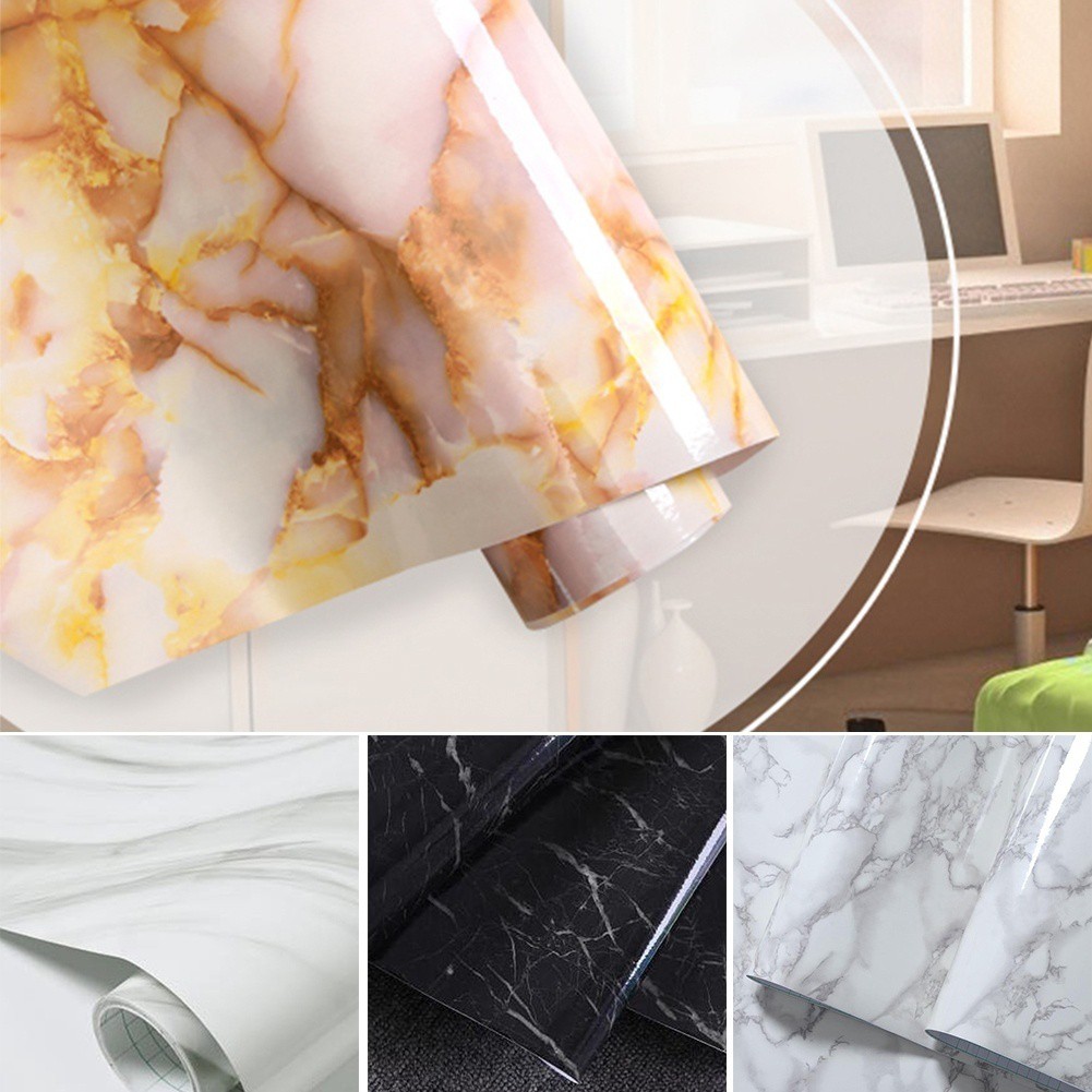 Marble Wallpaper Countertop Cover Self Adhesive Wall Stickers Home