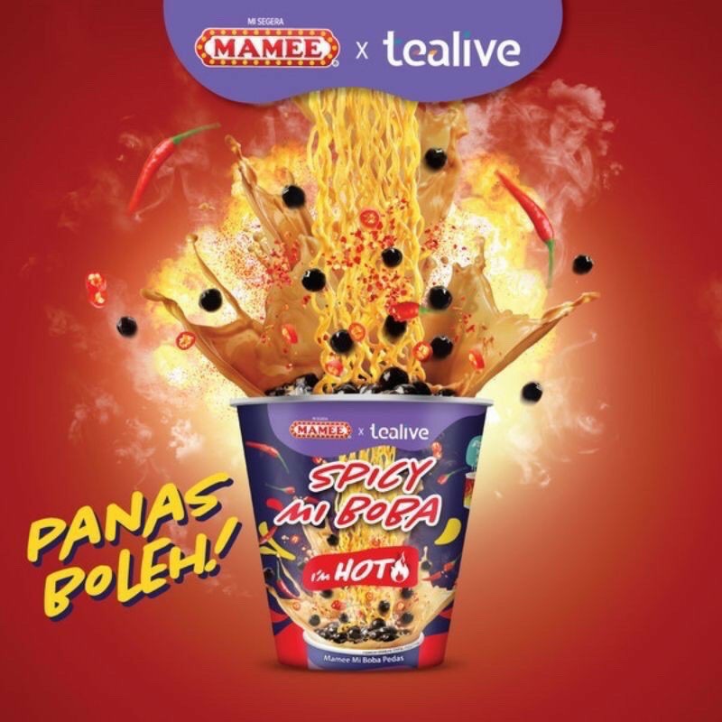 Mamee X Tealive Spicy Mi Boba Milk Tea Mee Mi Goreng Boba 珍珠奶茶泡面 Tealife Tealive Mamee Maggi Instant Noodle Shopee Singapore