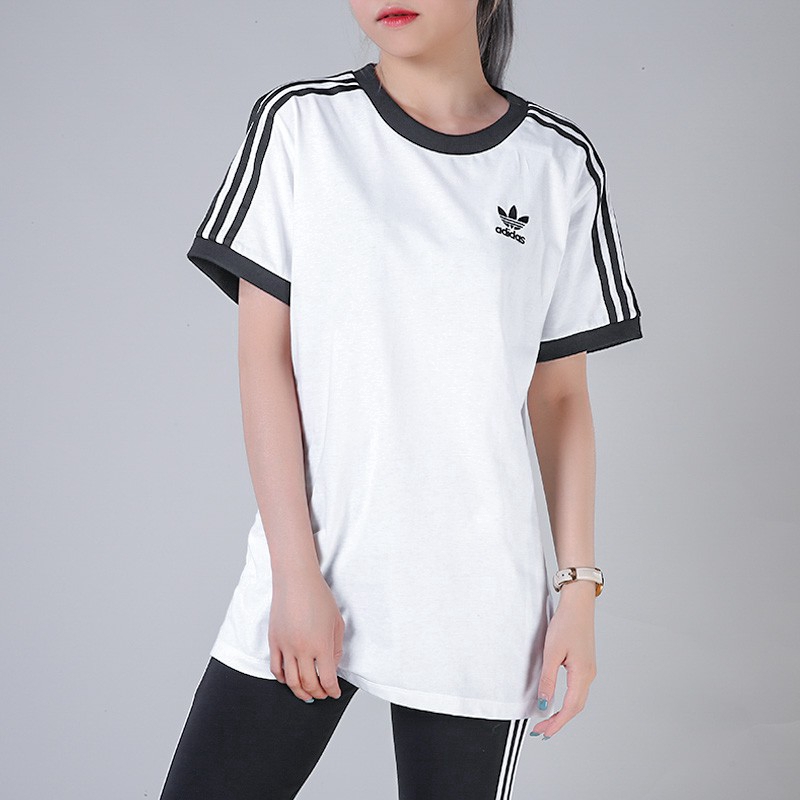 Adidas Originals Women's 3 Stripes Tee white black Classic tshirt | Shopee  Singapore