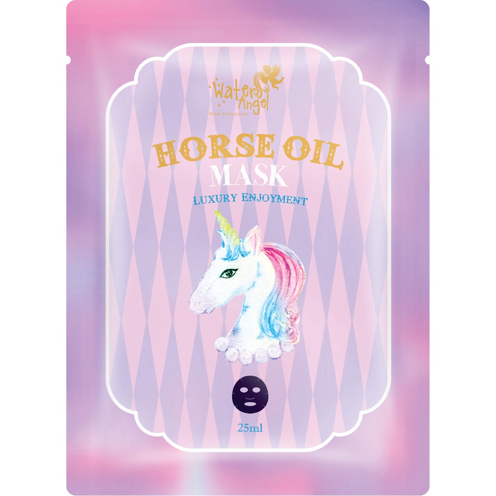 Water Angel Face Mask Horse Oil Anti Aging x 5 Sheets/ Box (Famous in