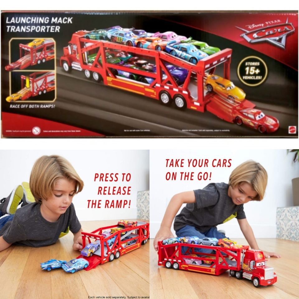 disney pixar cars launching mack transporter