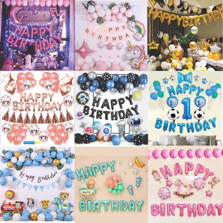 SG Seller Birthday Decor Birthday Decoration Set Party Decoration ...