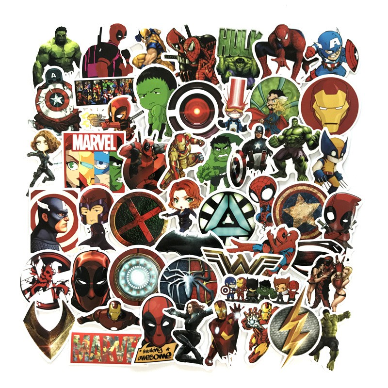 50 PCs Marvel Avengers Captain America Iron Man Hulk Spiderman ...