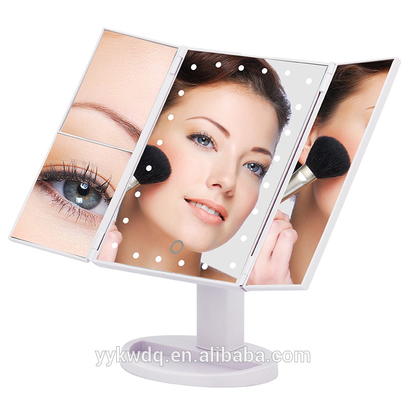 Pirate Trove Make Up Mirror With 36 Led, Tri Fold Makeup Vanity Mirror With 21 Dimmable Touch Led Lights