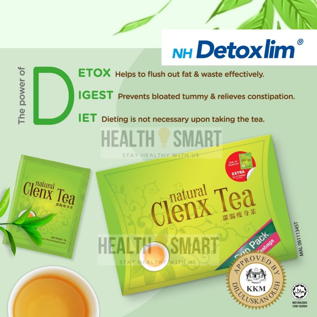 Shop Malaysia Nh Detoxlim Natural Clenx Tea 1 S 3g Shopee Singapore