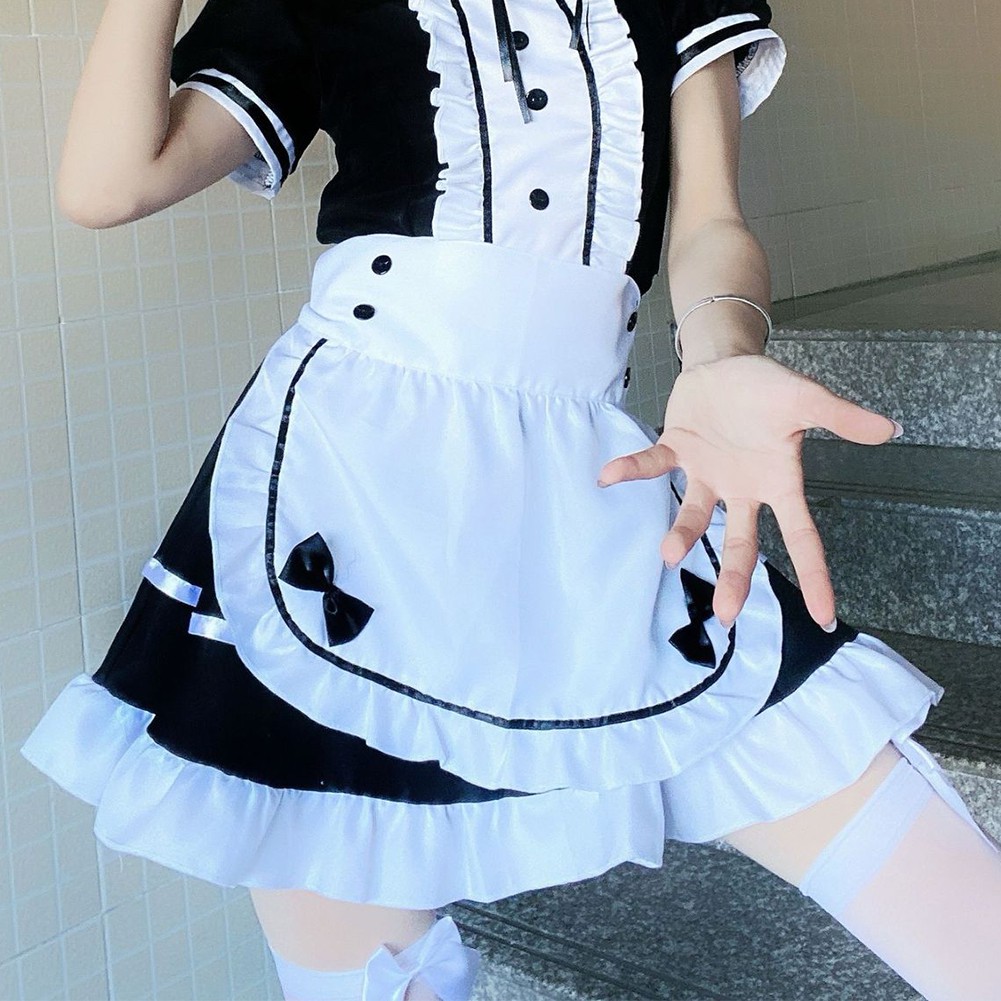 Pastoral Style French Housekeeper Maid Uniform Long Dress Costume