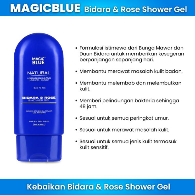 Shop Malaysia Magic Blue Shower Gel Bidara Rose Shopee Singapore