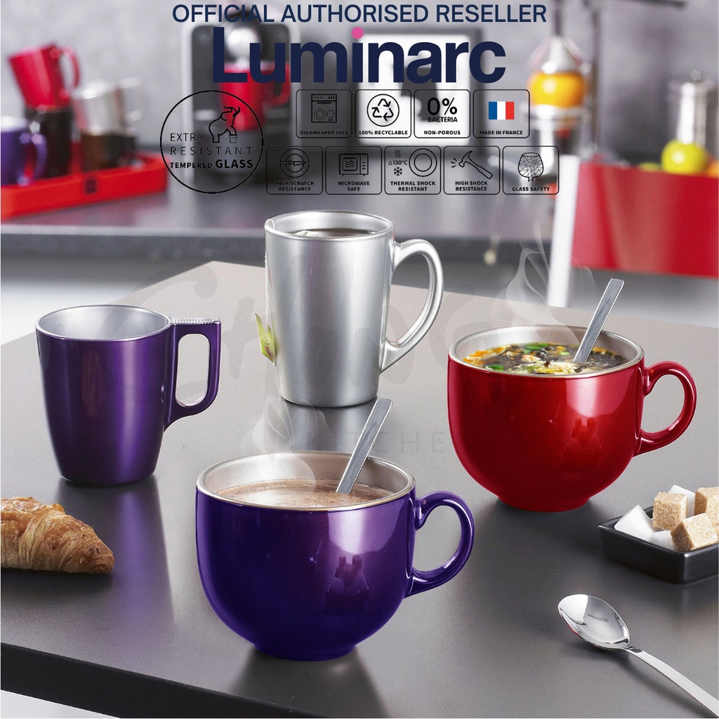 Luminarc Flashy Breakfast, Jumbo Mug [Hot/Coffee/Tea/Handle/Tempered