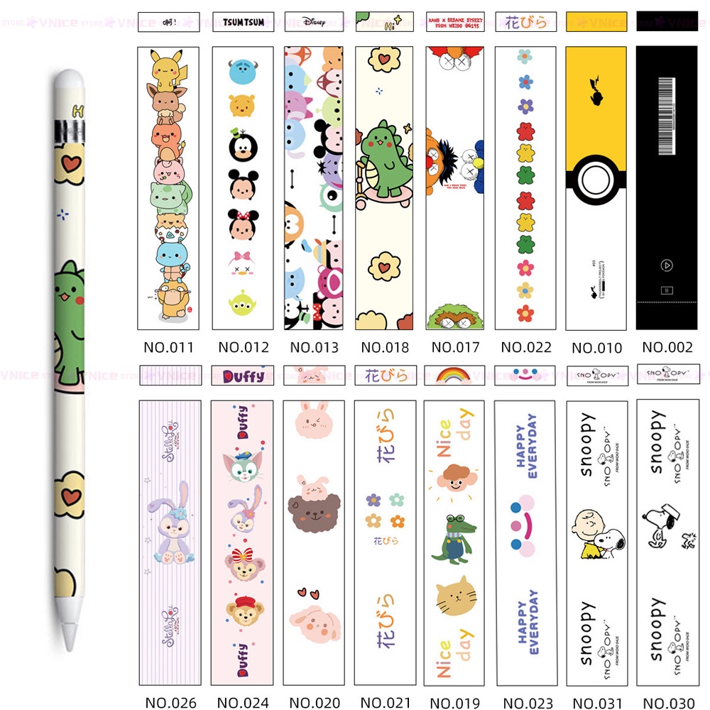 Compatible for Apple pencil 1 / 2 stickers Scratchproof Ultra Thin Cartoon  stickers for Touch Stylus pen sticker | Shopee Singapore