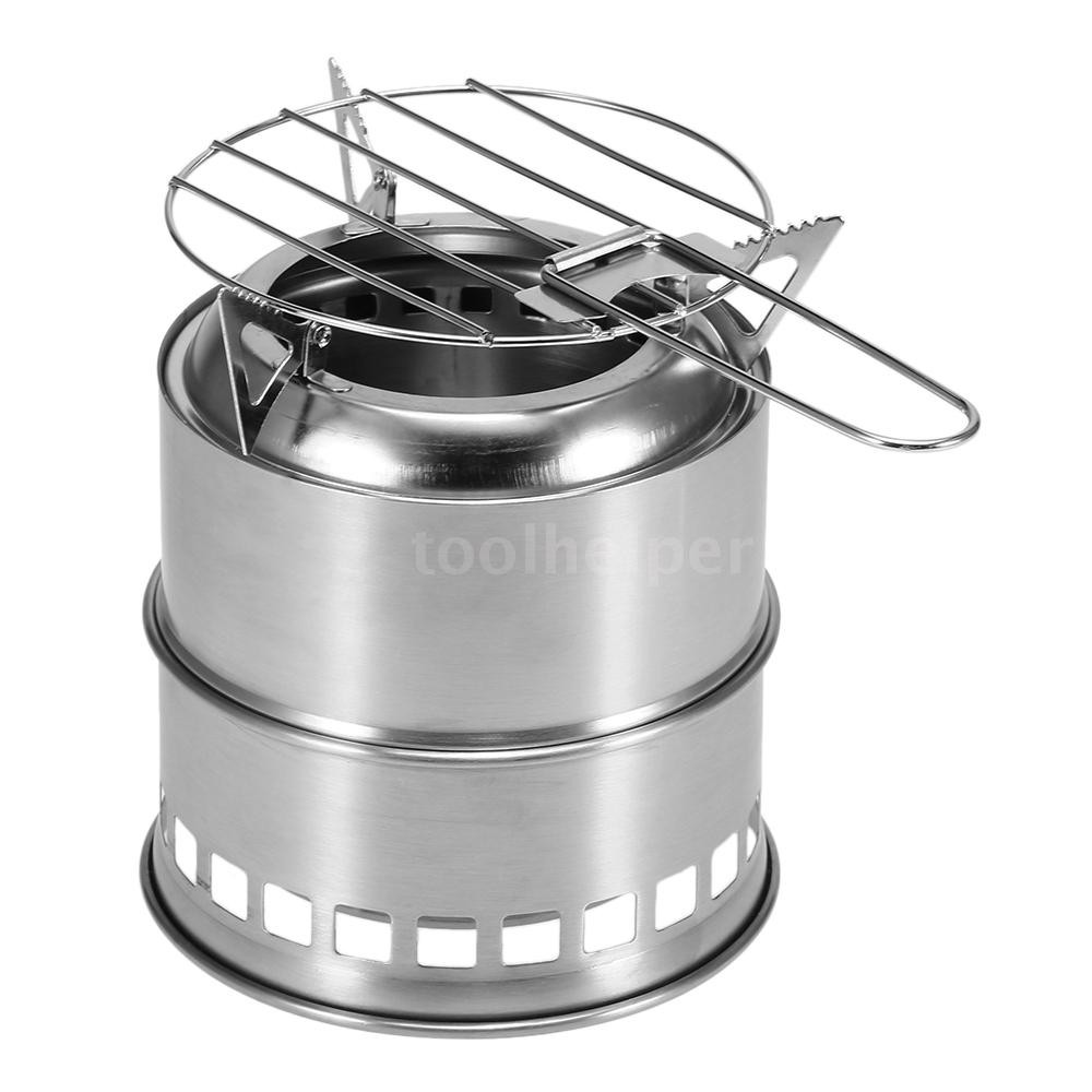 Portable Camping Foldable Wax Stove with Stainless Steel Disc Wire Bracket 