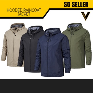 [SG SELLER]100% Waterproof Lightweight Raincoat Jacket With Hood For Riding Hiking Running Vozuko [1008]
