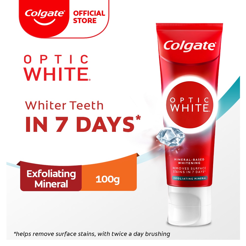 Colgate Optic White Exfoliating Mineral Whitening Toothpaste 100g ...