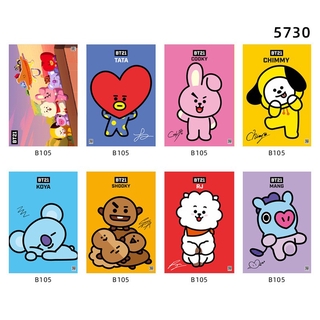 One Set/8 Sheets Kpop BTS Bangtan Bys Cartoon Cute Posters BE Personal Signature Newest Album Poster 42*28.5cm