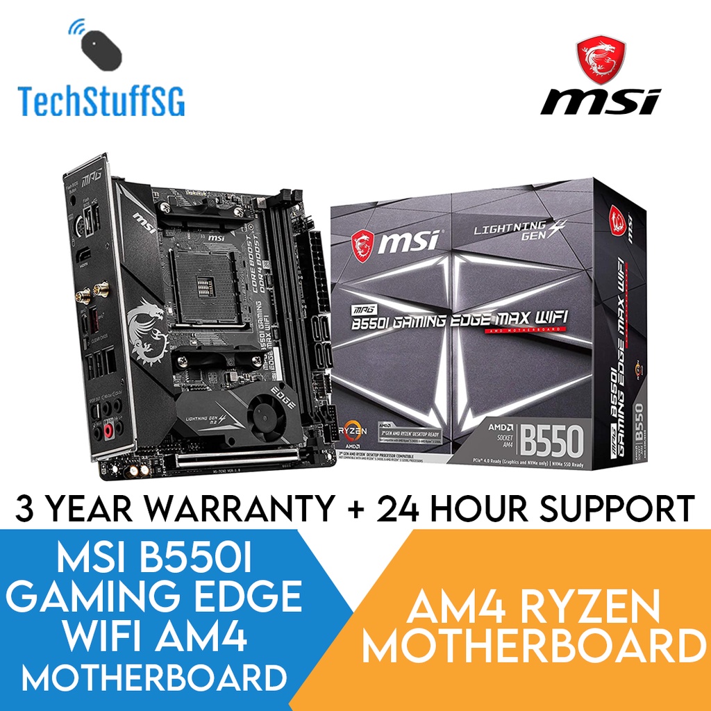 MSI B550I Gaming Edge WIFI Mini ITX AM4 Ryzen Motherboard (Bundles