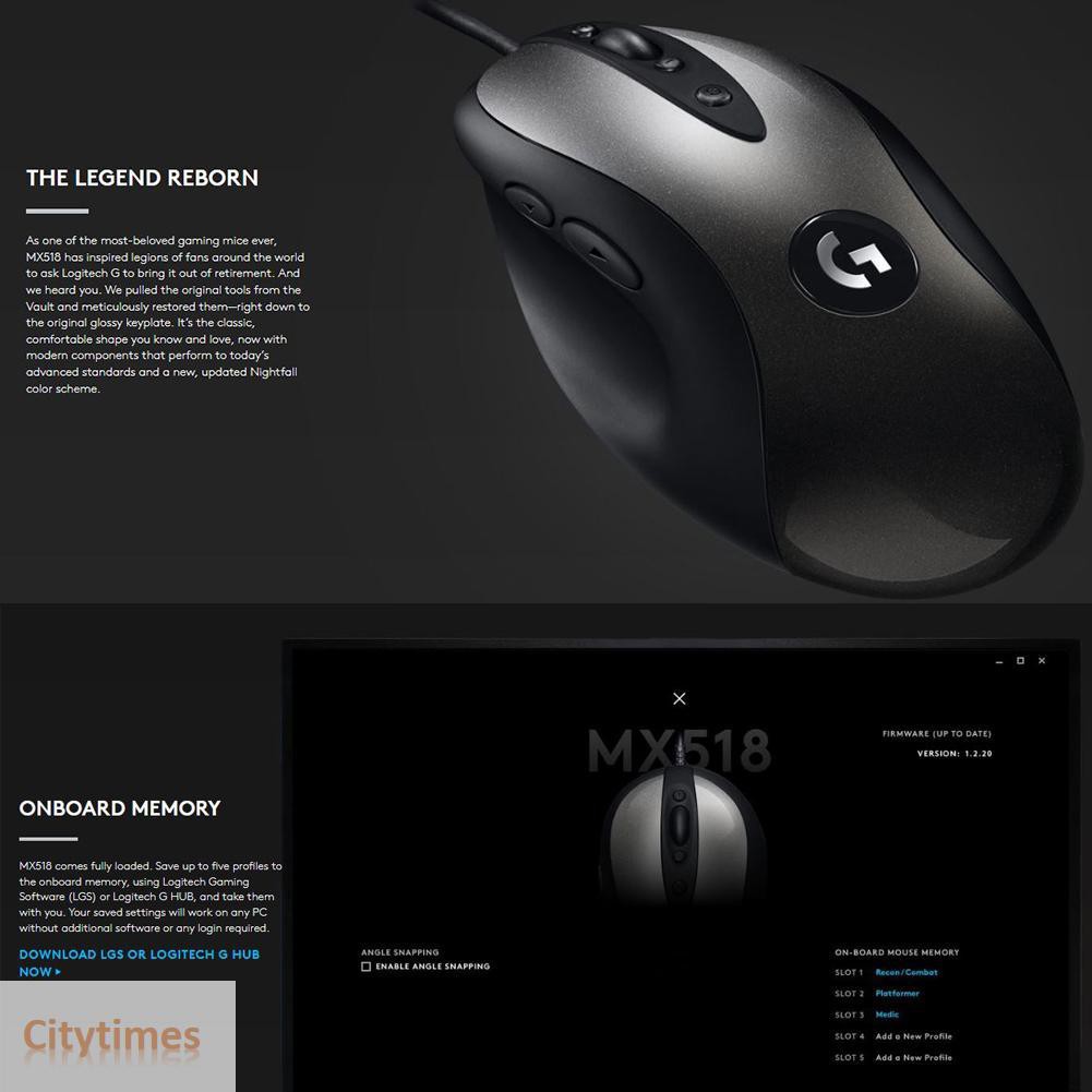 Logitech Mx518 Classic Wired Gaming Mouse 16000dpi 8 Programmable Buttons Shopee Singapore