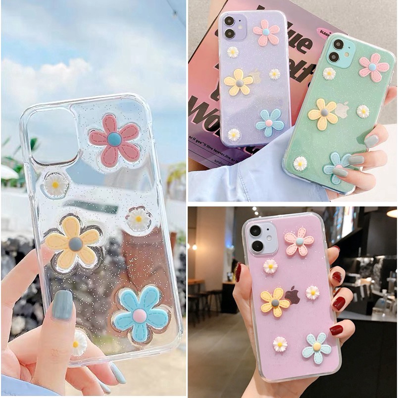 3d Cuty Daisy Flower Clear Soft Case Samsung Galaxy Note 20 Note 20 Ultra A12 A02s A71 A51 A50 A50s A30s Note 10 Lite S10 Lite Note 10 Plus S21 S20 Plus Ultra Glitter Case Phone Cover Shopee Singapore