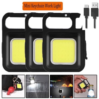 LED Flashlight 30COB Mini Work Lights Portable Pocket Flashlight Keychains USB Rechargeable for Outdoor Camping Small Lamp Corkscrew