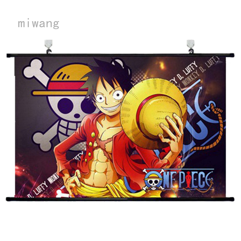 Anime One Piece Scroll Poster Portrait Of Pirates Characters Ace And Monkey D Luffy Waterproof Cloth Wall Scroll Poster Shopee Singapore