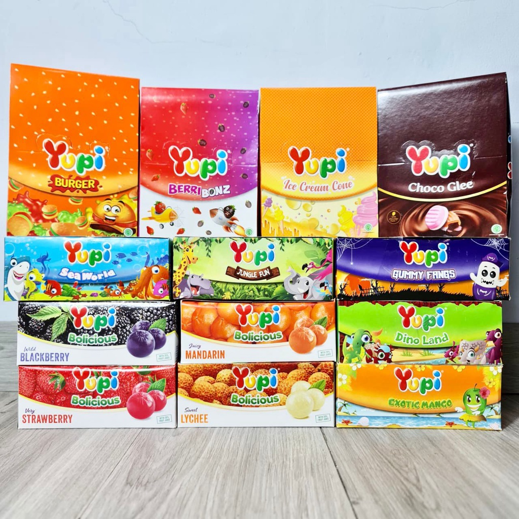 ^ Berkah ^ YUPI All Variants Flavors Fill 24 Pcs Per Box Baby Bear