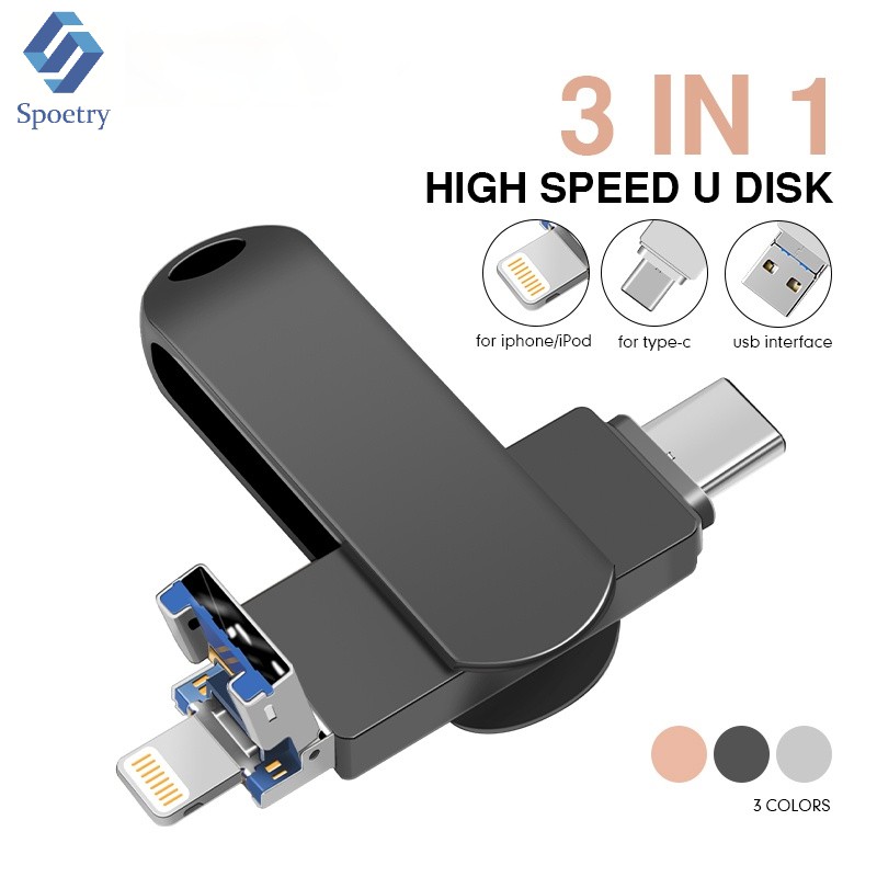 3in1 OTG USB Flash Drives 512GB External Drive for Micro USB Type-C ...