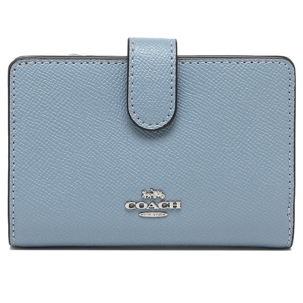Coach Medium Corner Zip Wallet In Crossgrain Leather Corn Flower Silver Shopee Singapore