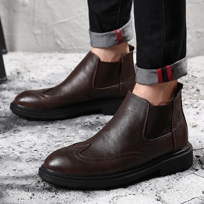 Men's Fashion Microfiber Leather Ankle 