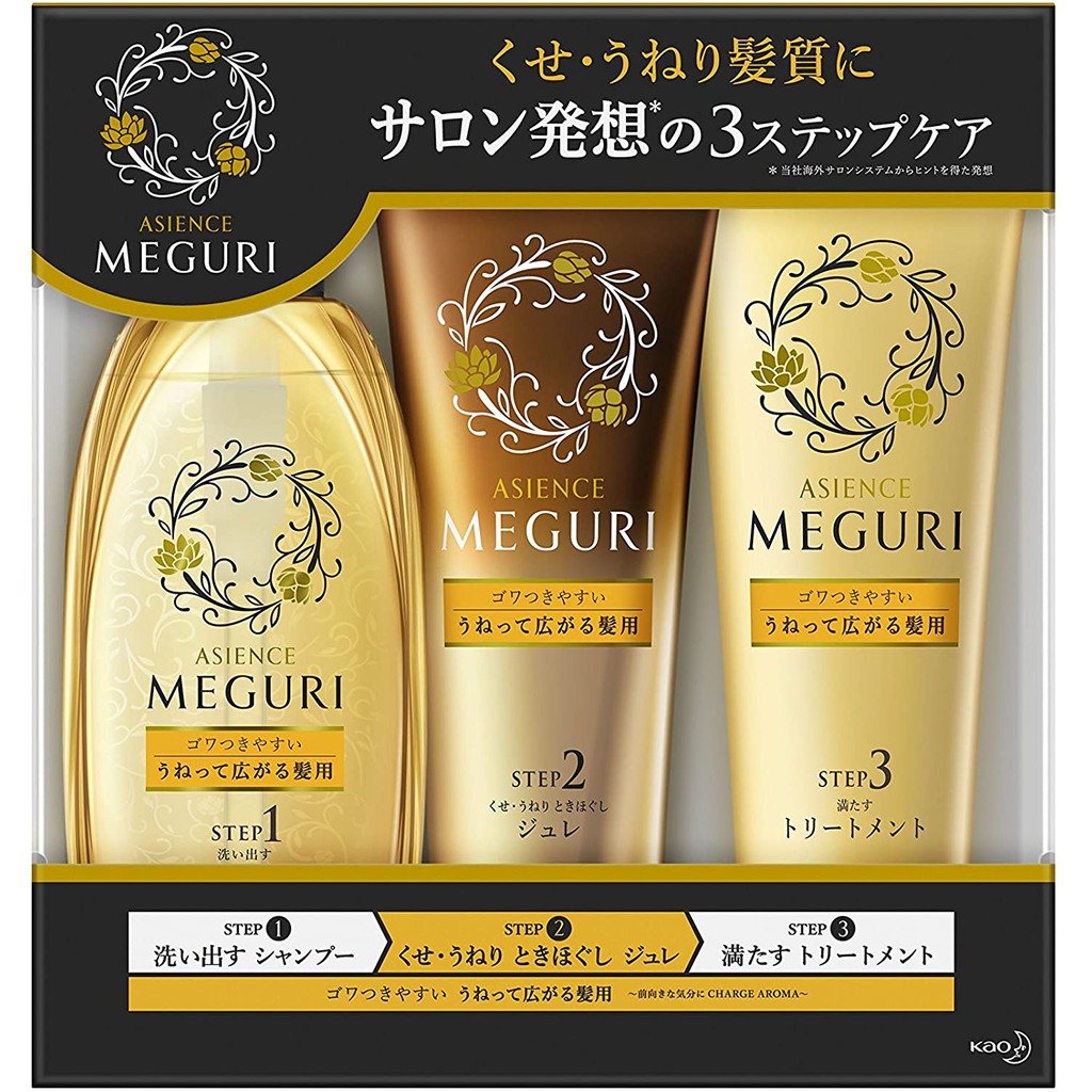 Kao Asience Meguri 3 Step Care Set 870ml Japan Import Shopee Singapore