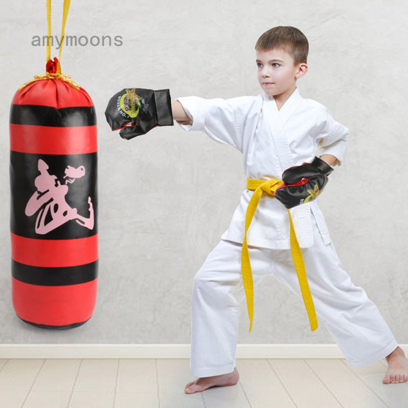 kids punching bag and gloves