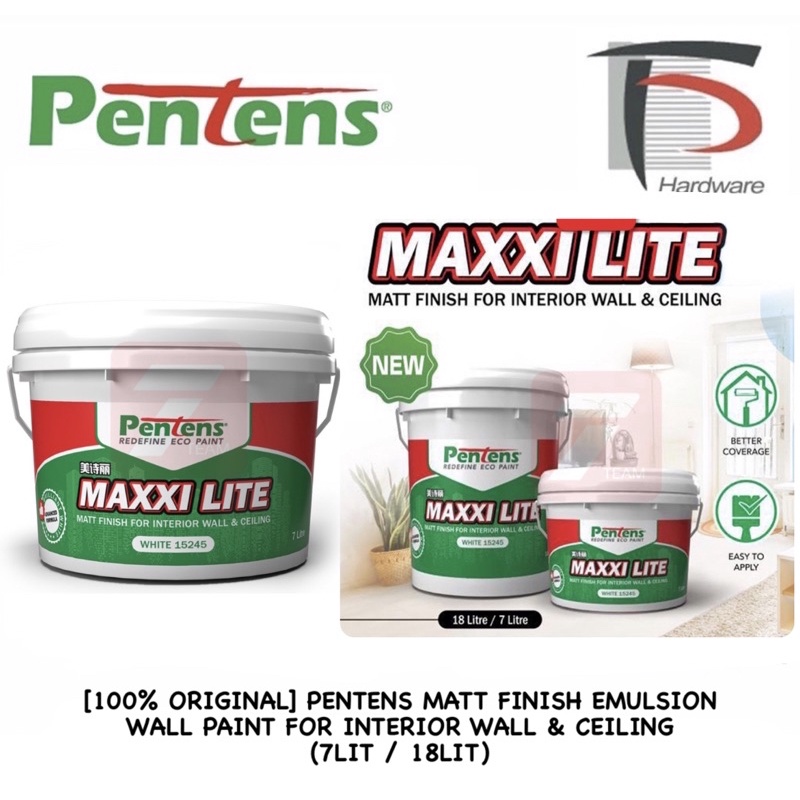 PENTENS MATT FINISH EMULSION WALL PAINT FOR INTERIOR WALL & CEILING ...