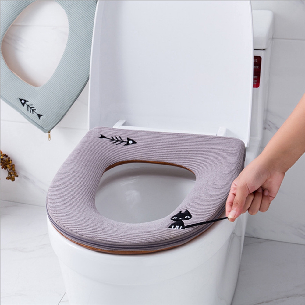 Waterproof Home Bathroom Zipper Cartoon Washable Comfortable
