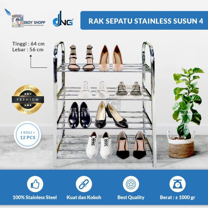 Stacking Stainless Steel Shoe Rack 4 DNG Shopee Singapore