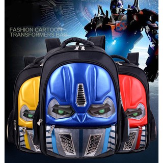 Kids Transformers Waterproof Character School Bag Backpack LED Light Eyes 