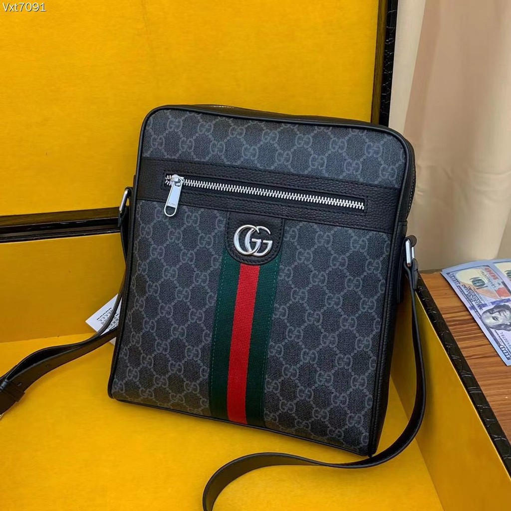 Gucci Gucci side backpack men&#39;s casual cross-body bag classic printing GG new retro style simple ...