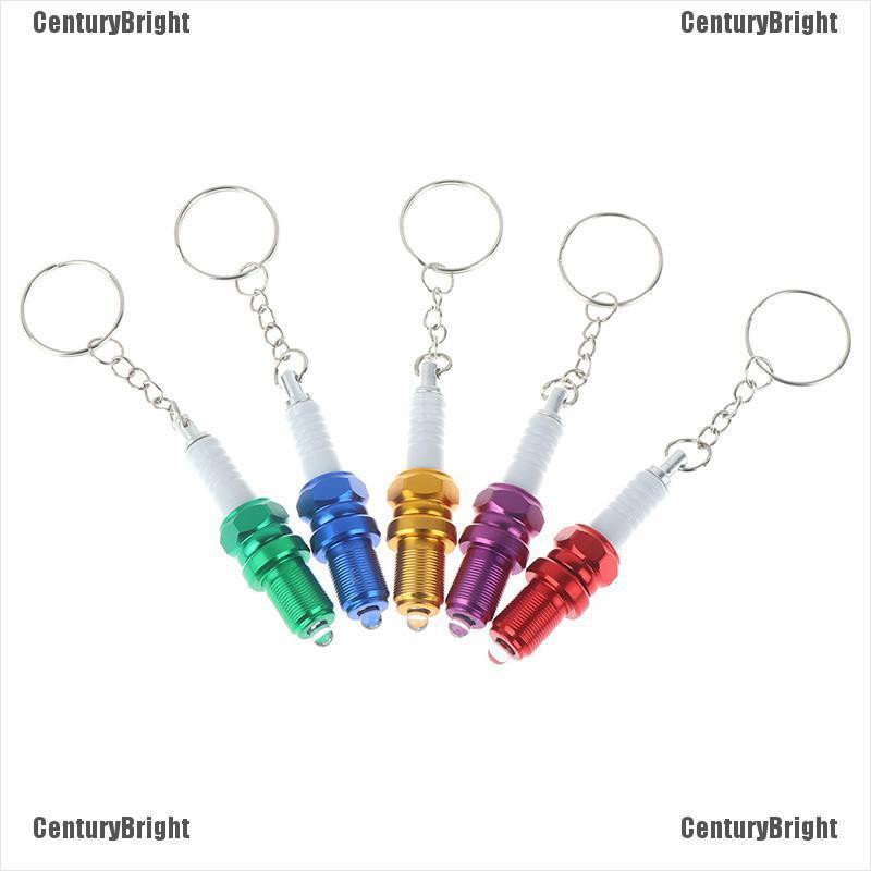 【Automotive】LED Key Chain Spark Plug Key Chain Keychain Car Parts