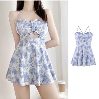 BBB Women's Swimsuit Ins-style Summer New One-piece Conservative Belly-covering Floral Printed Swimwear