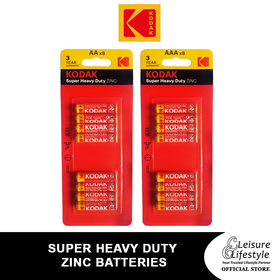 Kodak AAA /AA Super Heavy Duty Zinc Batteries ( 8 Pieces Battery